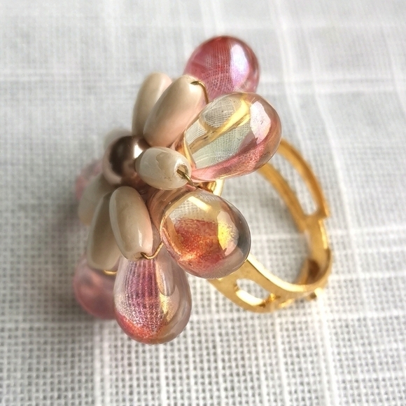 NEW Artisan glass bead adjustable ring - Picture 2 of 3